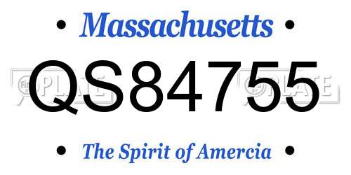 QS84755 Massachusetts License Plate