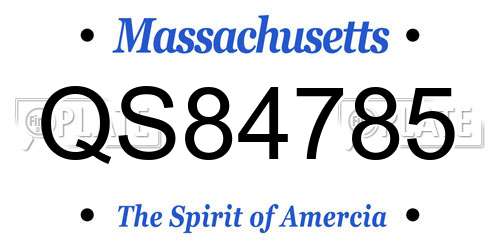 QS84785 Massachusetts License Plate