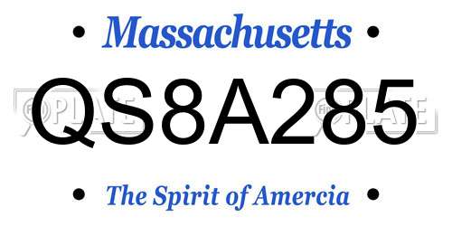 QS8A285 Massachusetts License Plate