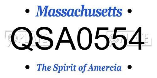 QSA0554 Massachusetts License Plate