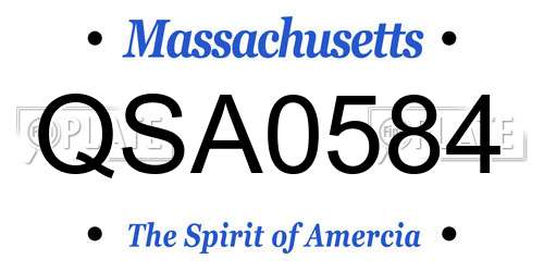 QSA0584 Massachusetts License Plate