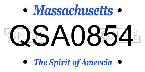 QSA0854 Massachusetts License Plate
