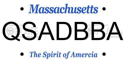 QSADBBA Massachusetts License Plate