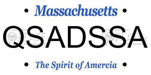 QSADSSA Massachusetts License Plate