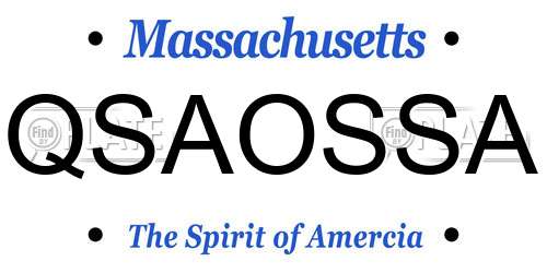QSAOSSA Massachusetts License Plate