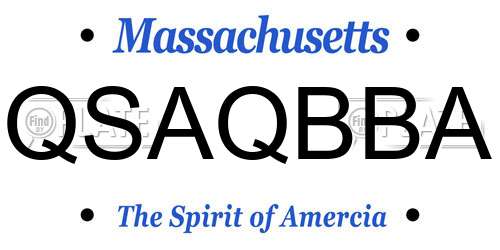 QSAQBBA Massachusetts License Plate