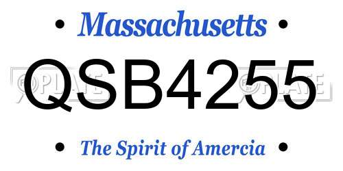 QSB4255 Massachusetts License Plate