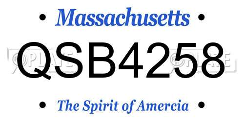 QSB4258 Massachusetts License Plate