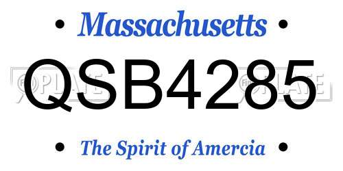 QSB4285 Massachusetts License Plate