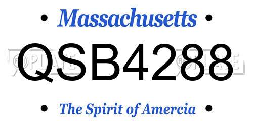 QSB4288 Massachusetts License Plate