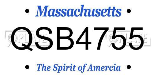 QSB4755 Massachusetts License Plate