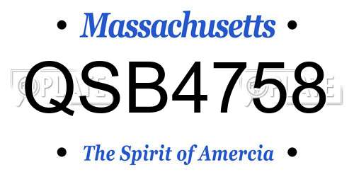 QSB4758 Massachusetts License Plate