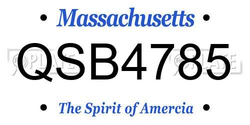 QSB4785 Massachusetts License Plate