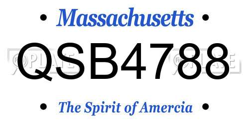 QSB4788 Massachusetts License Plate