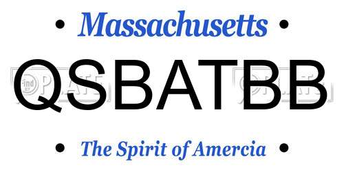 QSBATBB Massachusetts License Plate