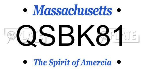 QSBK81 Massachusetts License Plate