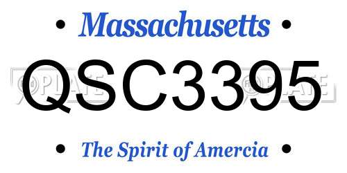 QSC3395 Massachusetts License Plate