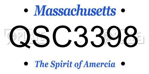 QSC3398 Massachusetts License Plate
