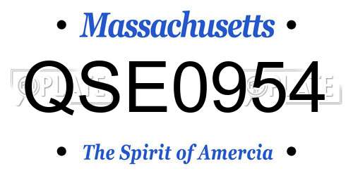QSE0954 Massachusetts License Plate