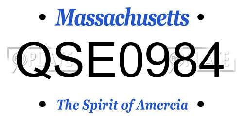 QSE0984 Massachusetts License Plate
