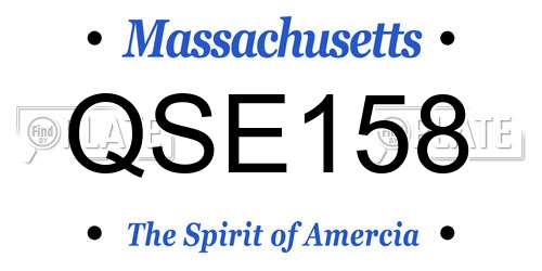 QSE158 Massachusetts License Plate