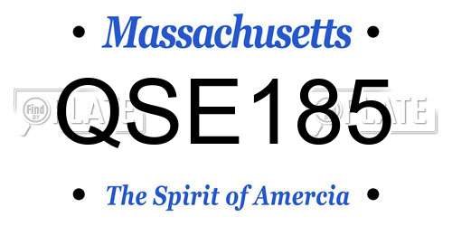 QSE185 Massachusetts License Plate
