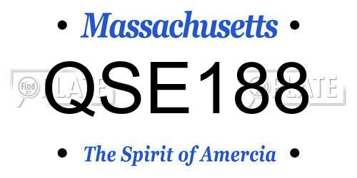 QSE188 Massachusetts License Plate