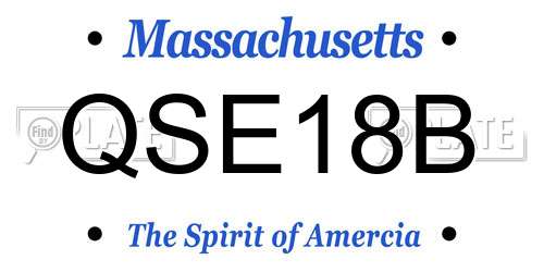 QSE18B Massachusetts License Plate