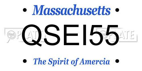 QSEI55 Massachusetts License Plate