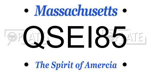 QSEI85 Massachusetts License Plate