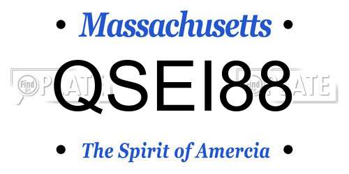 QSEI88 Massachusetts License Plate