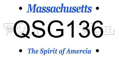 QSG136 Massachusetts License Plate