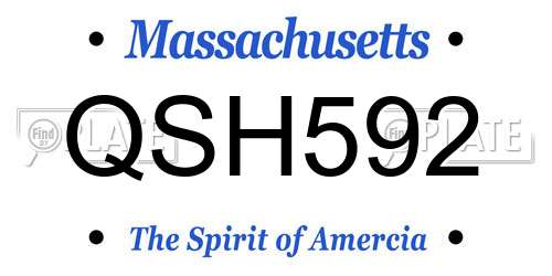 QSH592 Massachusetts License Plate