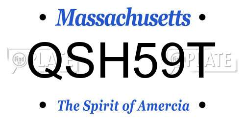 QSH59T Massachusetts License Plate