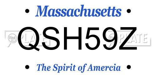 QSH59Z Massachusetts License Plate