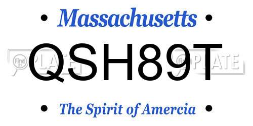 QSH89T Massachusetts License Plate