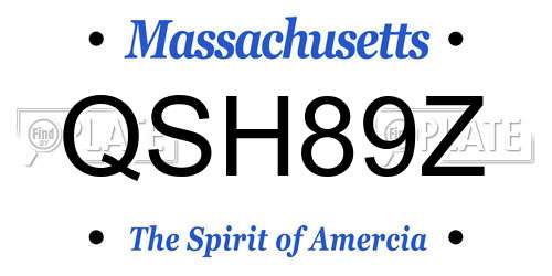 QSH89Z Massachusetts License Plate