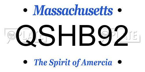 QSHB92 Massachusetts License Plate
