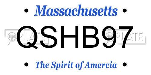 QSHB97 Massachusetts License Plate