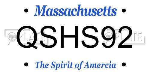 QSHS92 Massachusetts License Plate
