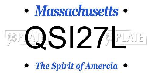 QSI27L Massachusetts License Plate