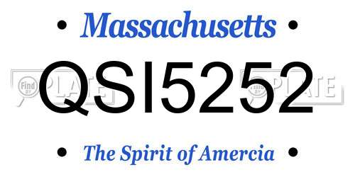 QSI5252 Massachusetts License Plate