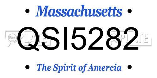 QSI5282 Massachusetts License Plate