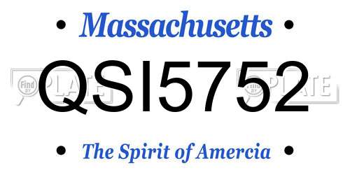 QSI5752 Massachusetts License Plate
