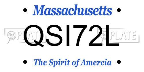 QSI72L Massachusetts License Plate