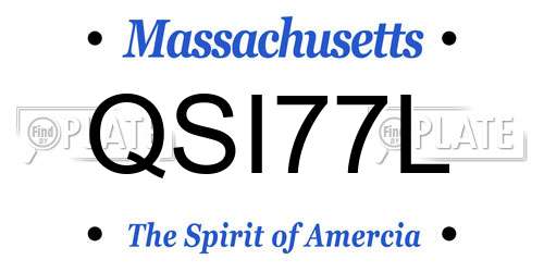 QSI77L Massachusetts License Plate