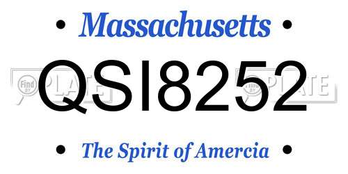 QSI8252 Massachusetts License Plate