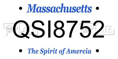 QSI8752 Massachusetts License Plate