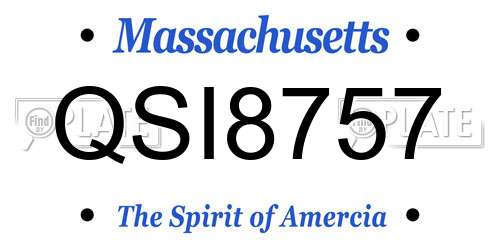 QSI8757 Massachusetts License Plate