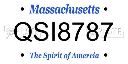 QSI8787 Massachusetts License Plate